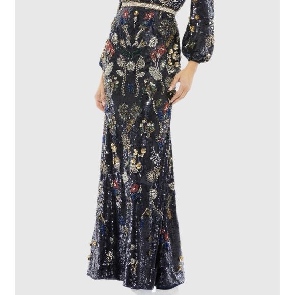 Mac Duggal 93546 Embellished Wrap Gown 18 Bishop Sleeves Formal Dress NWT $1798 - Picture 8 of 16